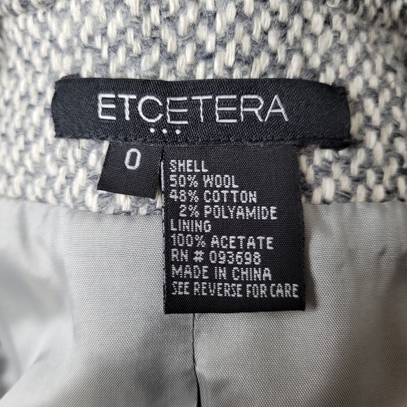 ETCETERA Jacket Blazer Double Breasted Wool Size 0 - Picture 6 of 6